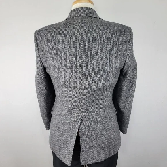 Sterling Hunt Men's Tweed Sport Coat Blazer Grayish Blue Herringbone 38S